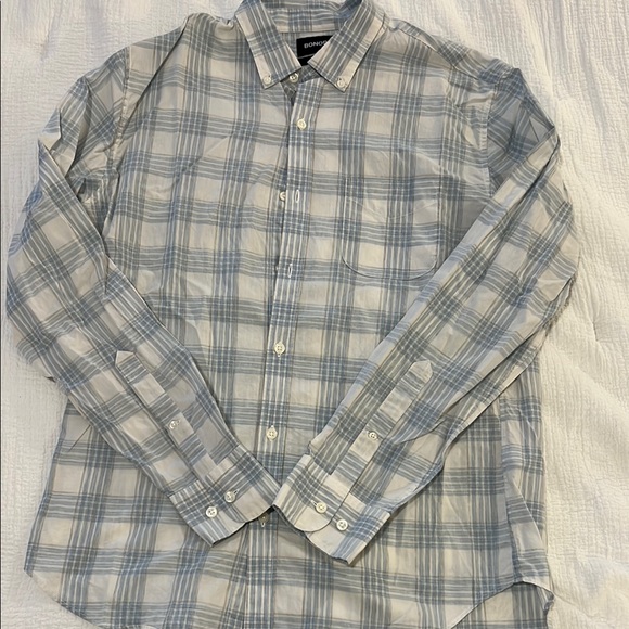 Bonobos Men's Blue Plaid Shirt slim fit - Picture 1 of 3